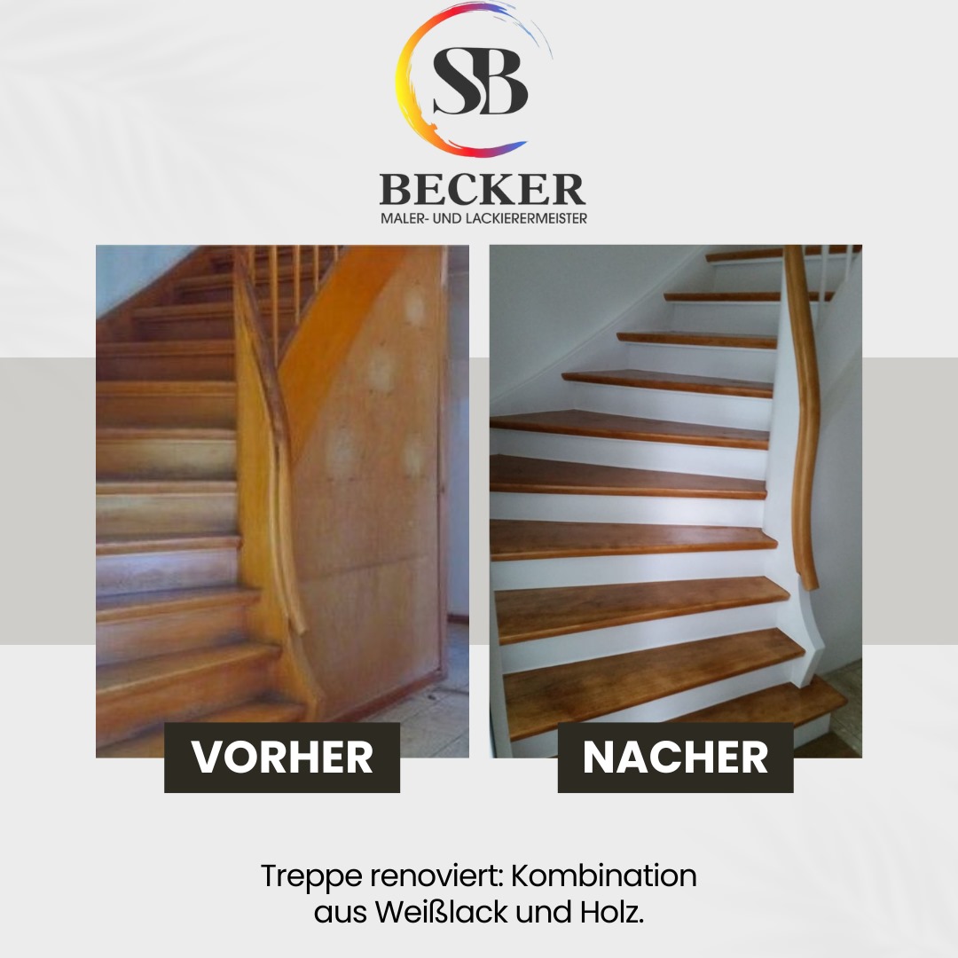 Treppe renoviert - Vorher/Nachher